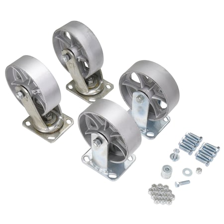 Vestil 6"X2" SEMI-STEEL CASTER KIT 4800 lb CAP, PK4 D-CK4-SC6-2